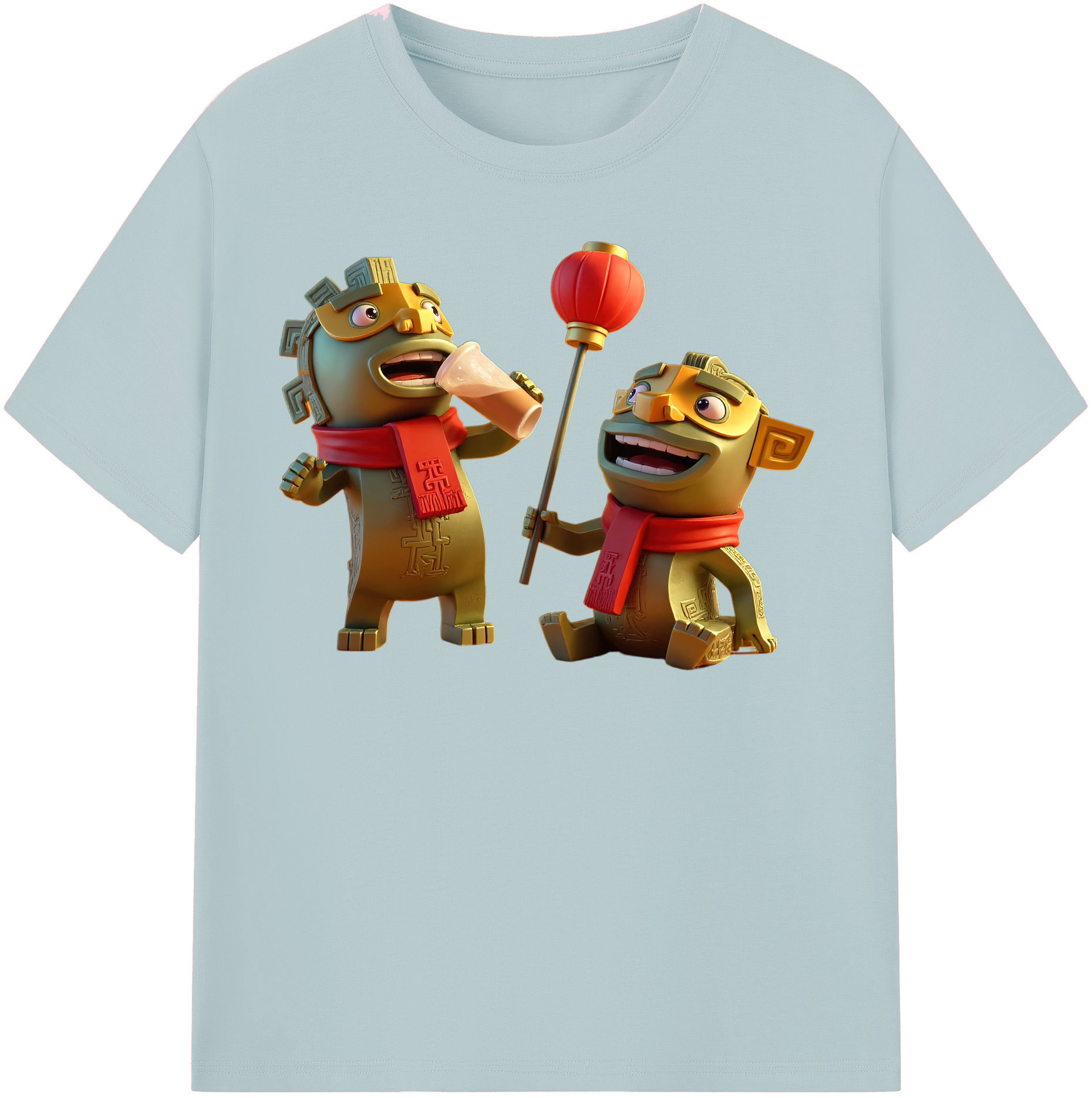 （画像用） Ne Zha 2 ナタ 魔童の大暴れ 綿100％半袖Tシャツ（フロントプリント）